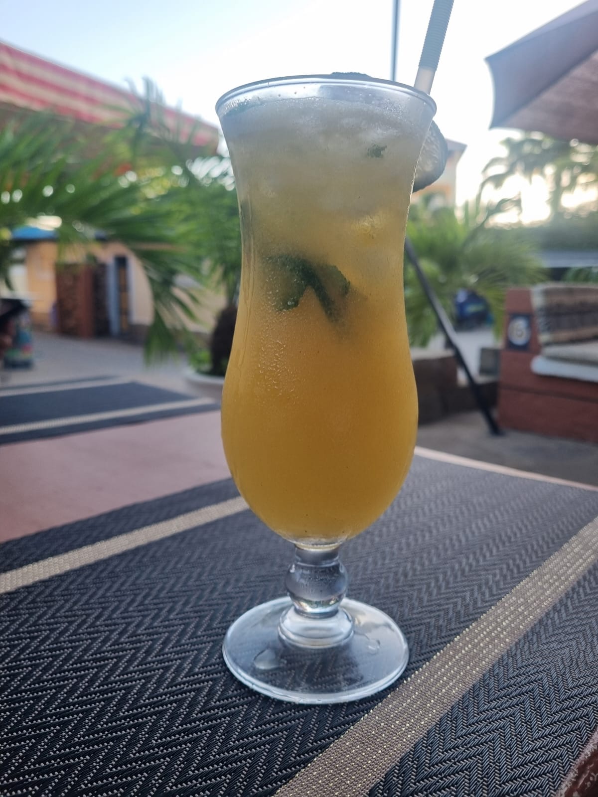 Refreshing tropical mocktail drink